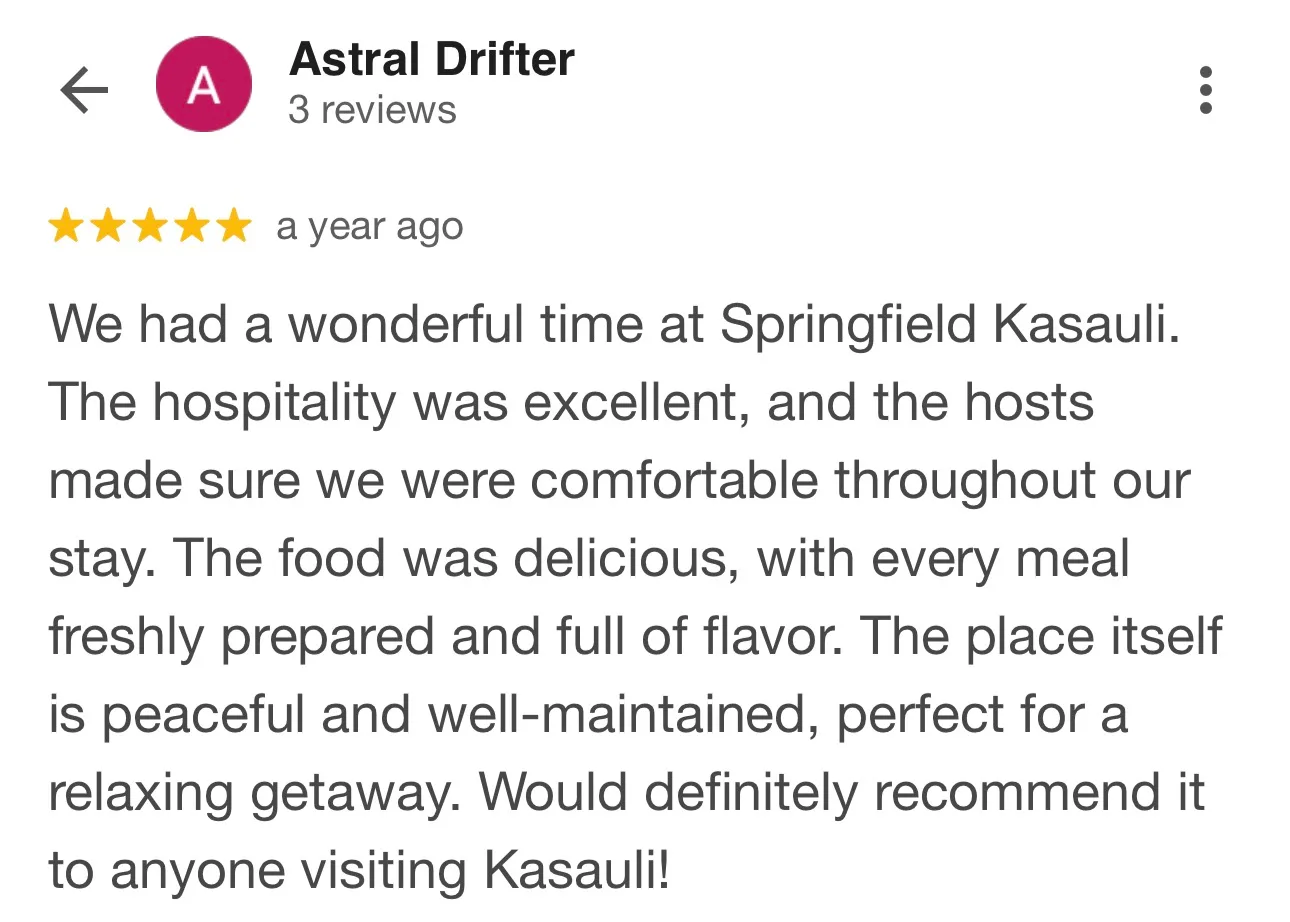 Guest review for Springfield, Kasauli